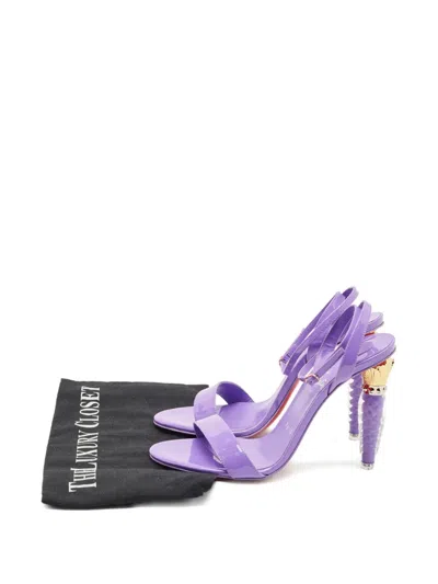 Pre-owned Christian Louboutin Lipgloss Sculpted-heel Sandals In Purple