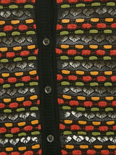 Pre-owned Missoni Knit Button Cardigan In Black