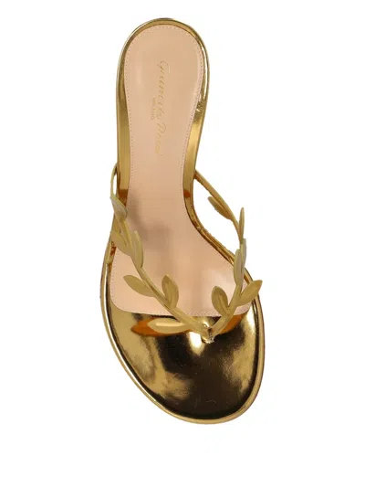 Gianvito Rossi Leaf-motif Heeled Mule In Animal Print