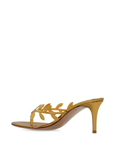 Gianvito Rossi Leaf-motif Heeled Mule In Animal Print