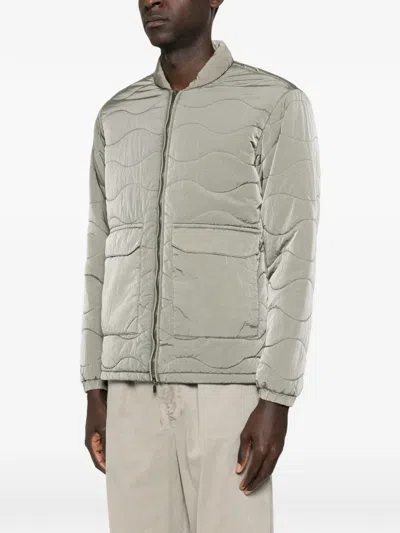 Keeling Quilted Zipped Jacket In Gray