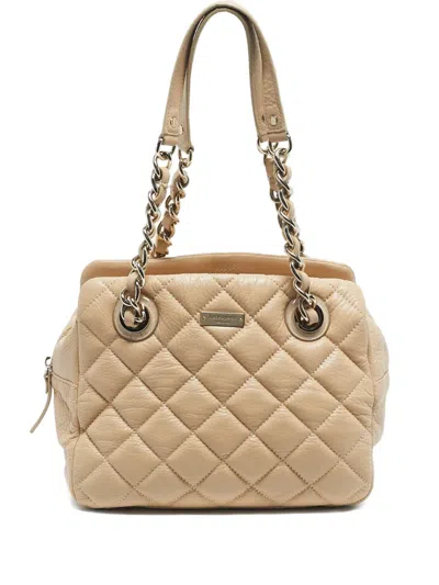 Pre-owned Kate Spade Elizabeth Quilted Leather Satchel Bag In Neutral