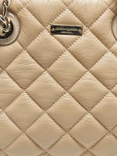 Pre-owned Kate Spade Elizabeth Quilted Leather Satchel Bag In Neutral