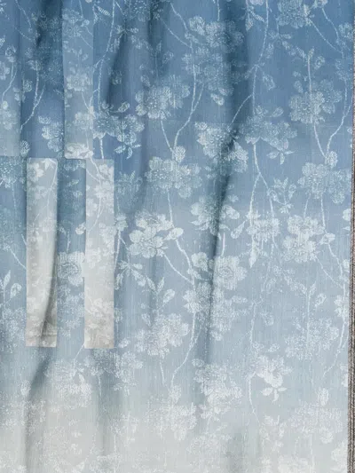 Pierre-louis Mascia Aloeuw Fring-edge Silk Scarf In Blue