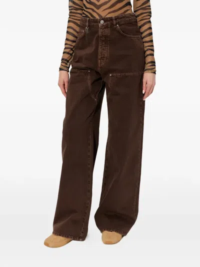 Amiri Belt Loop Denim Trousers In Brown