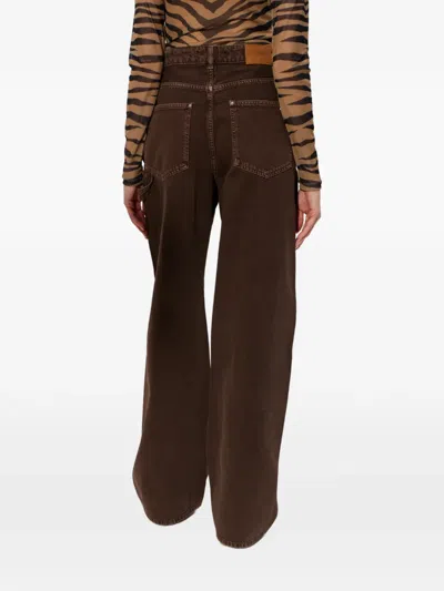 Amiri Belt Loop Denim Trousers In Brown