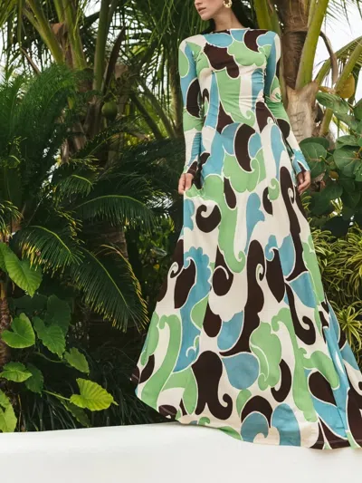 Cara Cara Aspen Printed Maxi Dress In Green
