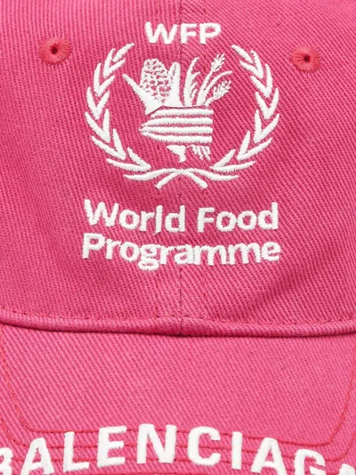 Pre-owned Balenciaga Embroidered-logo Cotton Cap In Pink