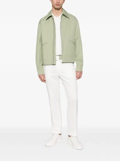 Fursac Zip-up Shirt Jacket In Green