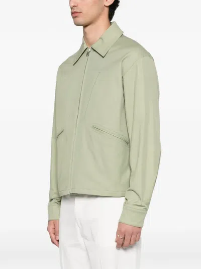 Fursac Zip-up Shirt Jacket In Green