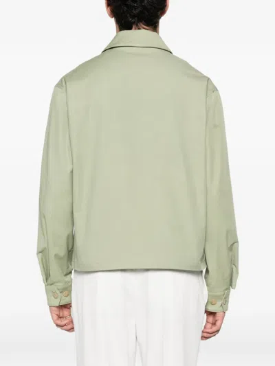 Fursac Zip-up Shirt Jacket In Green