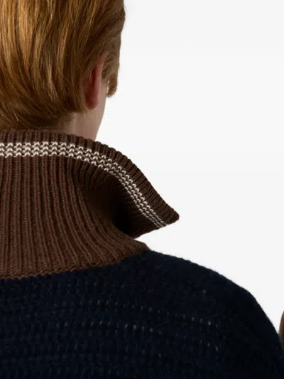 Miu Miu Logo-detail Zipped Cardigan In Brown