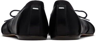 Maison Margiela Tabi Leather Split-toe Ballerina Flats In Black