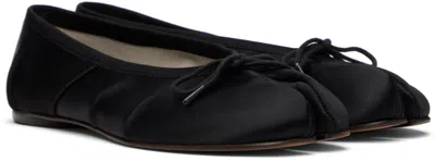 Maison Margiela Tabi Leather Split-toe Ballerina Flats In Black