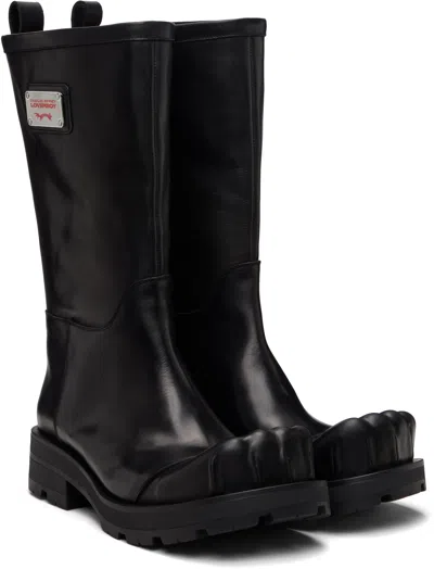 Charles Jeffrey Loverboy Sheathed Moggies Boots In Blk