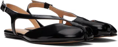 Maison Margiela Black Tabi Slingback Ballerina Flats In Black