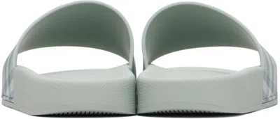 Burberry Green Check Slides In White