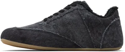 Mm6 Maison Margiela Anatomic Sneaker Black Canvas In Animal Print