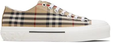Burberry Check Motif Canvas Sneakers In Multi
