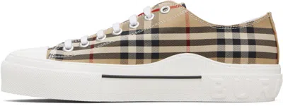 Burberry Check Motif Canvas Sneakers In Multi