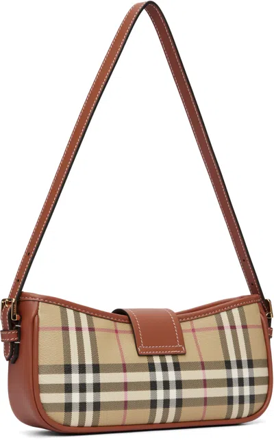Burberry Tan Vintage Check Canvas Sling Bag In Brown