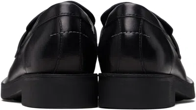 Mm6 Maison Margiela Black Calf Leather Bos Taurus Slip-on Loafers