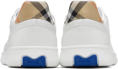 Burberry Low-top Leather Sneakers With Check Inserts