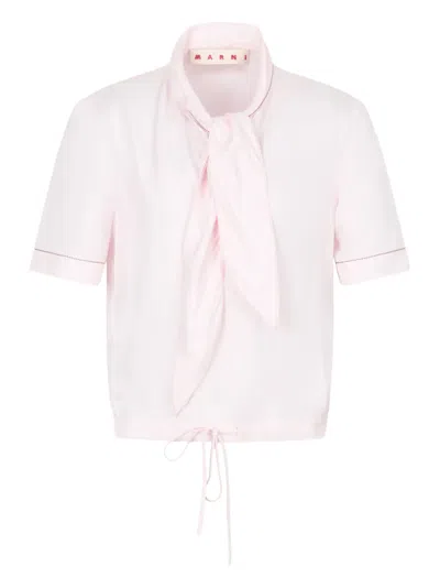 Marni Contrast-stitching Blouse In Pink