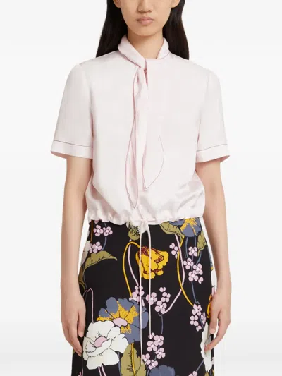 Marni Contrast-stitching Blouse In Pink
