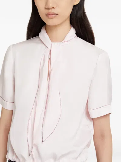 Marni Contrast-stitching Blouse In Pink