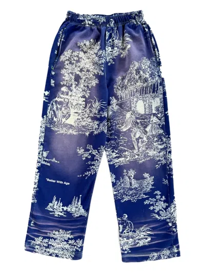 Better With Age Teresa Printed Trousers In Blue