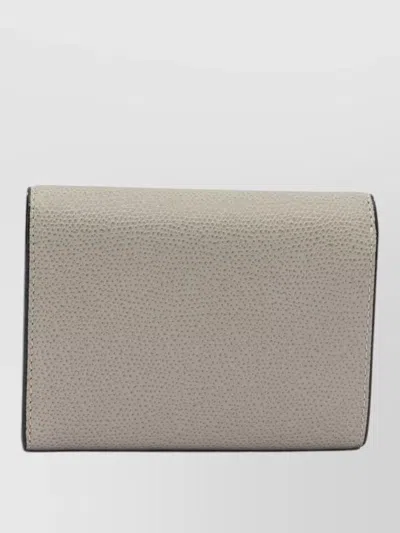 Valextra Isis Trifold Wallet Envelope Flap Textured In White