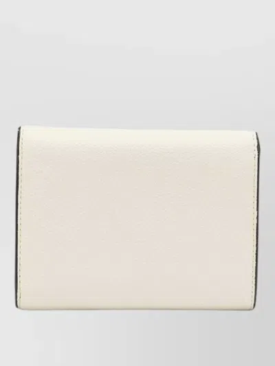 Valextra Isis Trifold Wallet Textured Finish Envelope In White