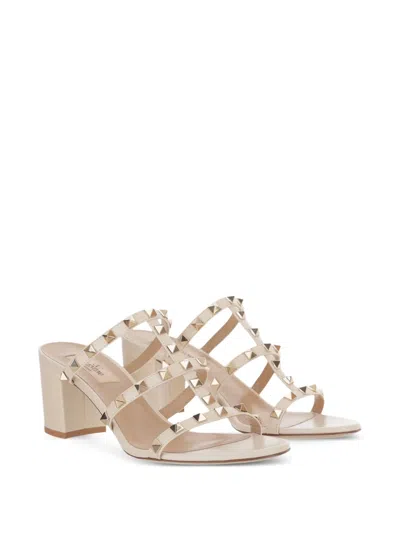 Valentino Women Pink Rockstud Leather Heels, 4.5 Luxury Pumps & Heels For Women Darveys In Multi