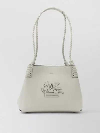 Etro Braided Handle Structured Shoulder Bag In Neutral