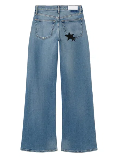 Re/done Star-details Wide-leg Jeans In Blue
