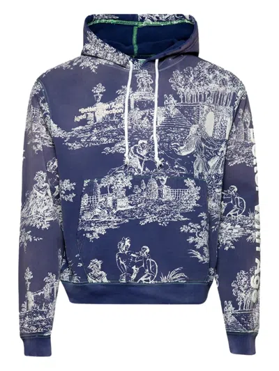 Better With Age Yeresa Patterned Hoodie In Blue