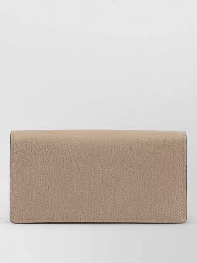 Valextra Chain Strap Rectangular Clutch With Textured Finish In Brown