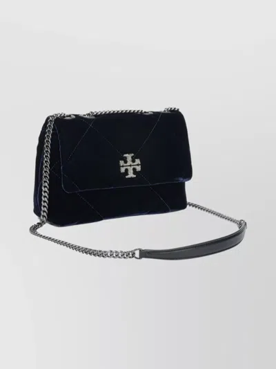 Tory Burch Chain Strap Quilted Crossbody Satchel Bag In Blue