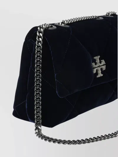 Tory Burch Chain Strap Quilted Crossbody Satchel Bag In Blue