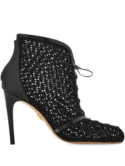 Ferragamo 90mm Macramé Boots In Animal Print