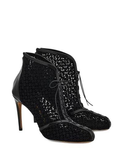 Ferragamo 90mm Macramé Boots In Animal Print