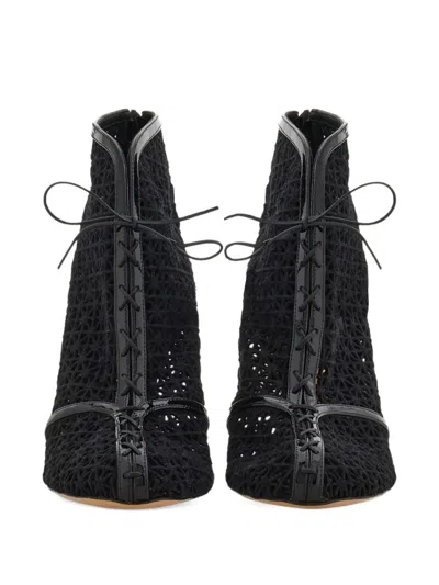 Ferragamo 90mm Macramé Boots In Animal Print