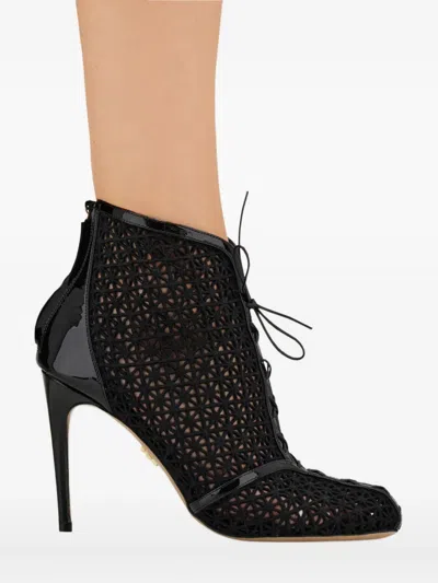 Ferragamo 90mm Macramé Boots In Animal Print