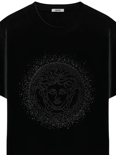 Versace Crystal Medusa T-shirt In Black