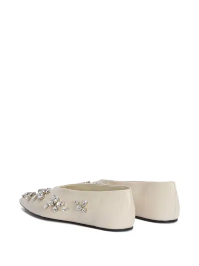 Jil Sander Crystal-embellished Pointed-toe Ballet Flats In Multi