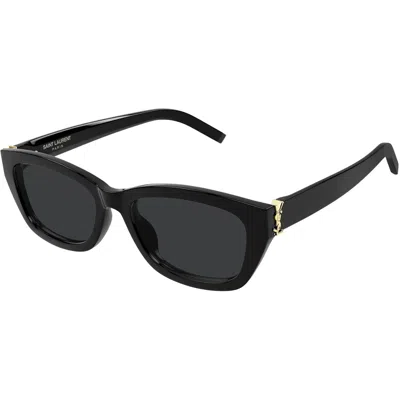 Saint Laurent Ysl 55mm Rectangular Acetate Sunglasses In Black