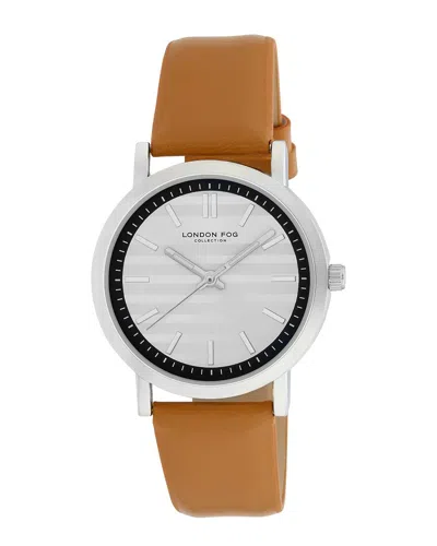 London Fog Shiel 36mm Round Brown Strap Watch In Brown