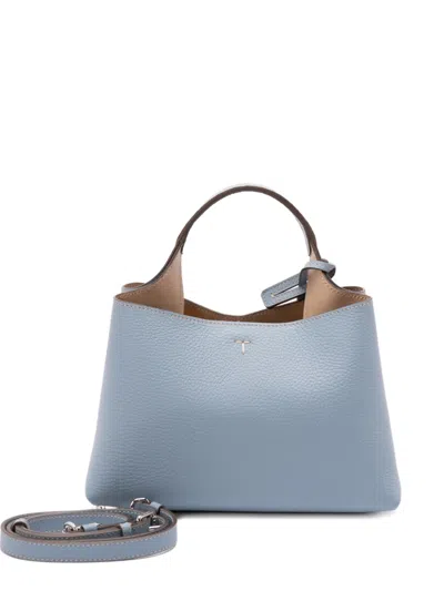 Tod's 't'-charm Leather Tote Bag In Blue