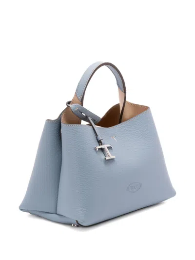 Tod's 't'-charm Leather Tote Bag In Blue